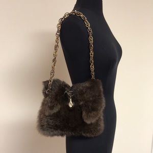 Vintage Mod Boho Fur Shoulder Bag